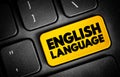 English Language text button on keyboard, concept background Royalty Free Stock Photo