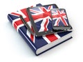 English learning. Mobile devices, smartphone, tablet pc and book Royalty Free Stock Photo