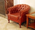 English leather armchair Royalty Free Stock Photo