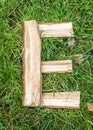 English letter from alphabet made from natural oak