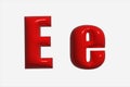 English letter E in the form of a glossy red ball, pattern, element. Royalty Free Stock Photo