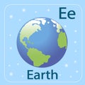 The English letter E and the planet Earth