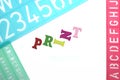 English Letters Plastic Stencils Alphabet Royalty Free Stock Photo