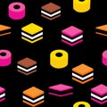 English Licorice Seamless Pattern Colorful Candy Repeat Pattern Background for Textile Design, Fabric Printing, Stationary, Packag
