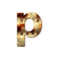 English lowercase letter P with matza texture. Font for Passover. Vector illustration on isolated background.