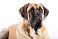 English Mastiff Dog On White Background. Generative AI Royalty Free Stock Photo