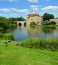 English Medieval Castle with Moat Royalty Free Stock Photo