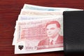 English Pounds in the black wallet Royalty Free Stock Photo