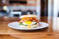 english muffin sandwich with bacon and egg Royalty Free Stock Photo