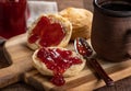 English Muffin and Strawberry Preserves