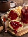 English Muffin and Strawberry Preserves