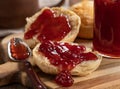 English Muffin and Strawberry Preserves