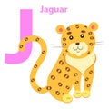 English Nursery card with Lilac Character J Jaguar