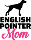 English Pointer mom silhouette Royalty Free Stock Photo
