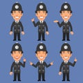 English Policeman Indicates and Shows