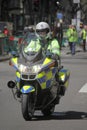 English policeman on motorbike Royalty Free Stock Photo