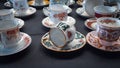 English porcelain cups in flea market