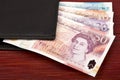 English Pounds in the black wallet Royalty Free Stock Photo