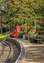 English Railway side telephone box and post box