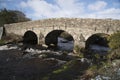 English river with old stone bridge