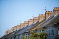 English row of houses with chimneys Royalty Free Stock Photo