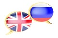 English-Russian conversation concept, 3D rendering