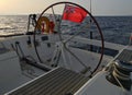 English sailing yacht flag Red Ensign United Kingdom civil vessel Royalty Free Stock Photo