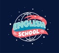 English school poster vector color design template
