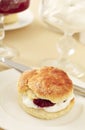 English scone with cream and jam