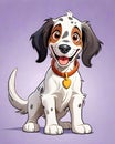 English Setter puppy dog cartoon character