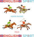 English Sports Horse Racing and Polo Poster Text
