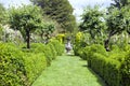 English summer garden with ornamental pot Royalty Free Stock Photo