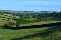 English summer landscape, view from hilltop over fields Royalty Free Stock Photo