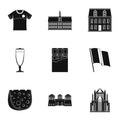 English tasty icons set, simple style Royalty Free Stock Photo