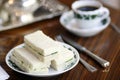 English tea cucumber sandwich antique serving