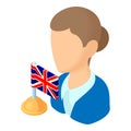 English teacher icon, cartoon style