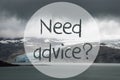Glacier, Lake, Text Need Advice Royalty Free Stock Photo