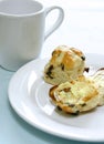 English toasted hot cross bun Royalty Free Stock Photo