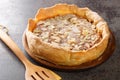 English traditional dessert Bakewell Pudding cake close-up. horizontal Royalty Free Stock Photo