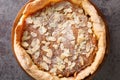 English traditional dessert Bakewell Pudding cake close-up. horizontal top view Royalty Free Stock Photo