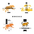 English translate hieroglyph Tiger. Business Logotype Set Templa