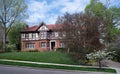 English Tudor Estate with Spring Landscaping Royalty Free Stock Photo