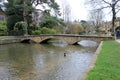 English village foot bridge river Royalty Free Stock Photo