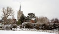 English village snow covered