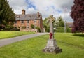 English Village with stone cross Royalty Free Stock Photo