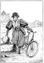 English women`s cycling suit.