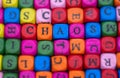 The English word chaos on colored cubes