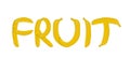 The word FRUIT from bananas