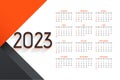 2023 englsih calendar template in modern style vector design Royalty Free Stock Photo