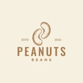 Engrave beans peanuts logo design vector graphic symbol icon illustration creative idea Royalty Free Stock Photo